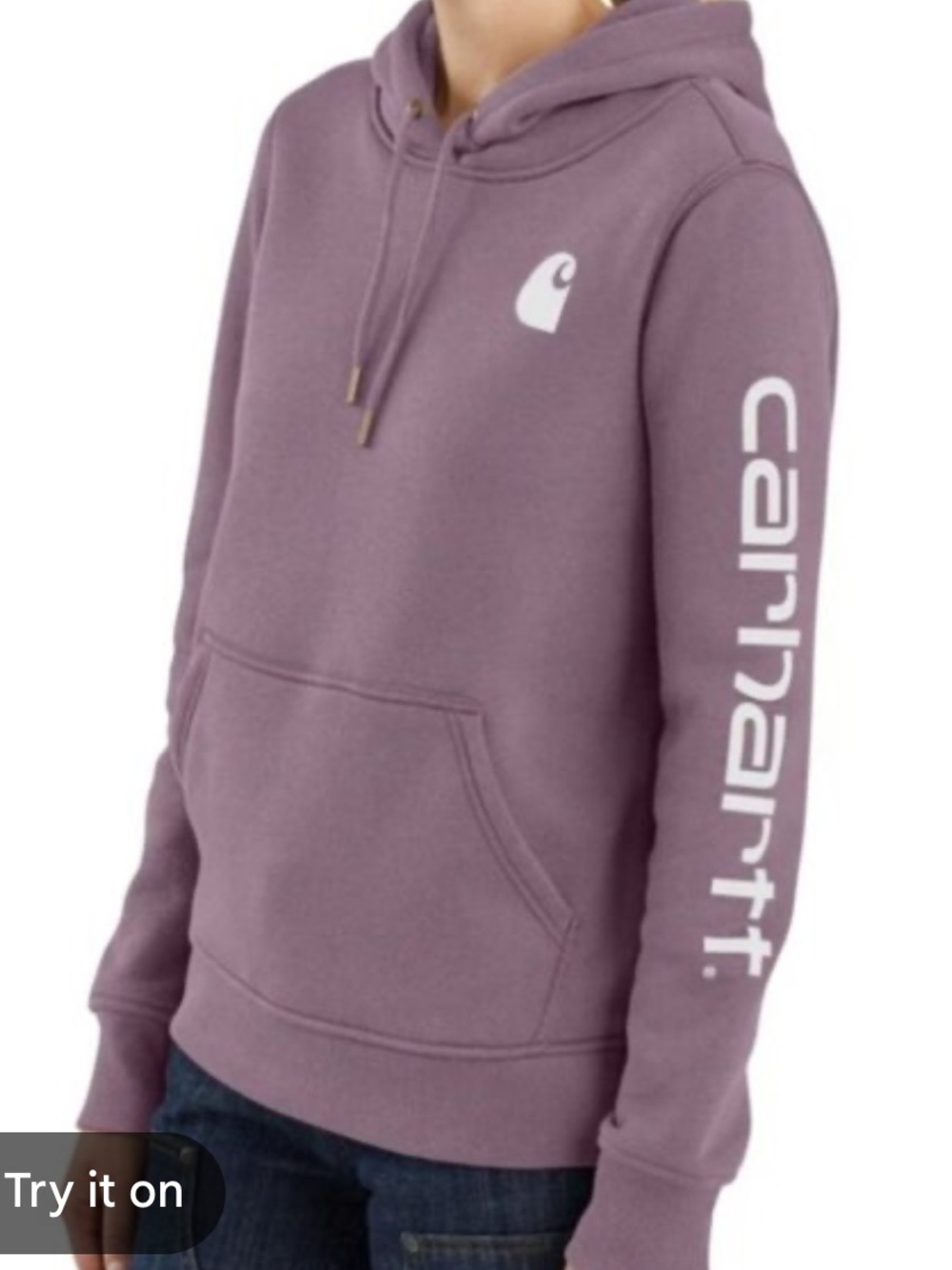 Carhartt Hoodie Relaxed Fit Midweight Logo Sleeve Graphic Sweatshirt Women's M